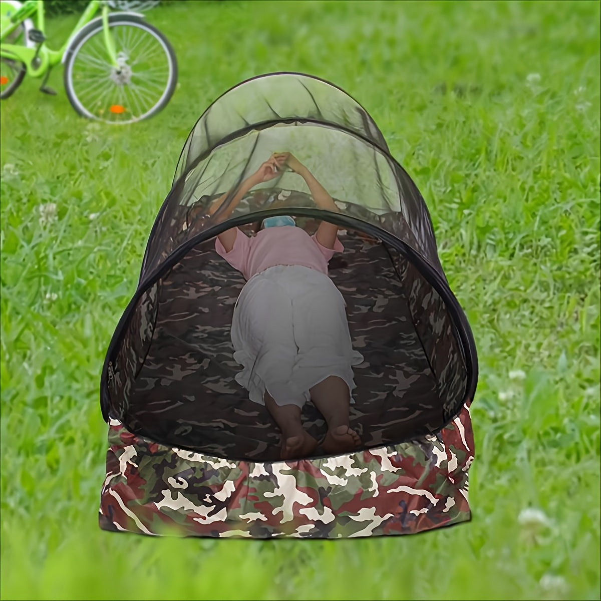 1pc Outdoor Camping Mosquito Net, Classic Camo Insect Repellent Camping Tent, Ideal For BBQ