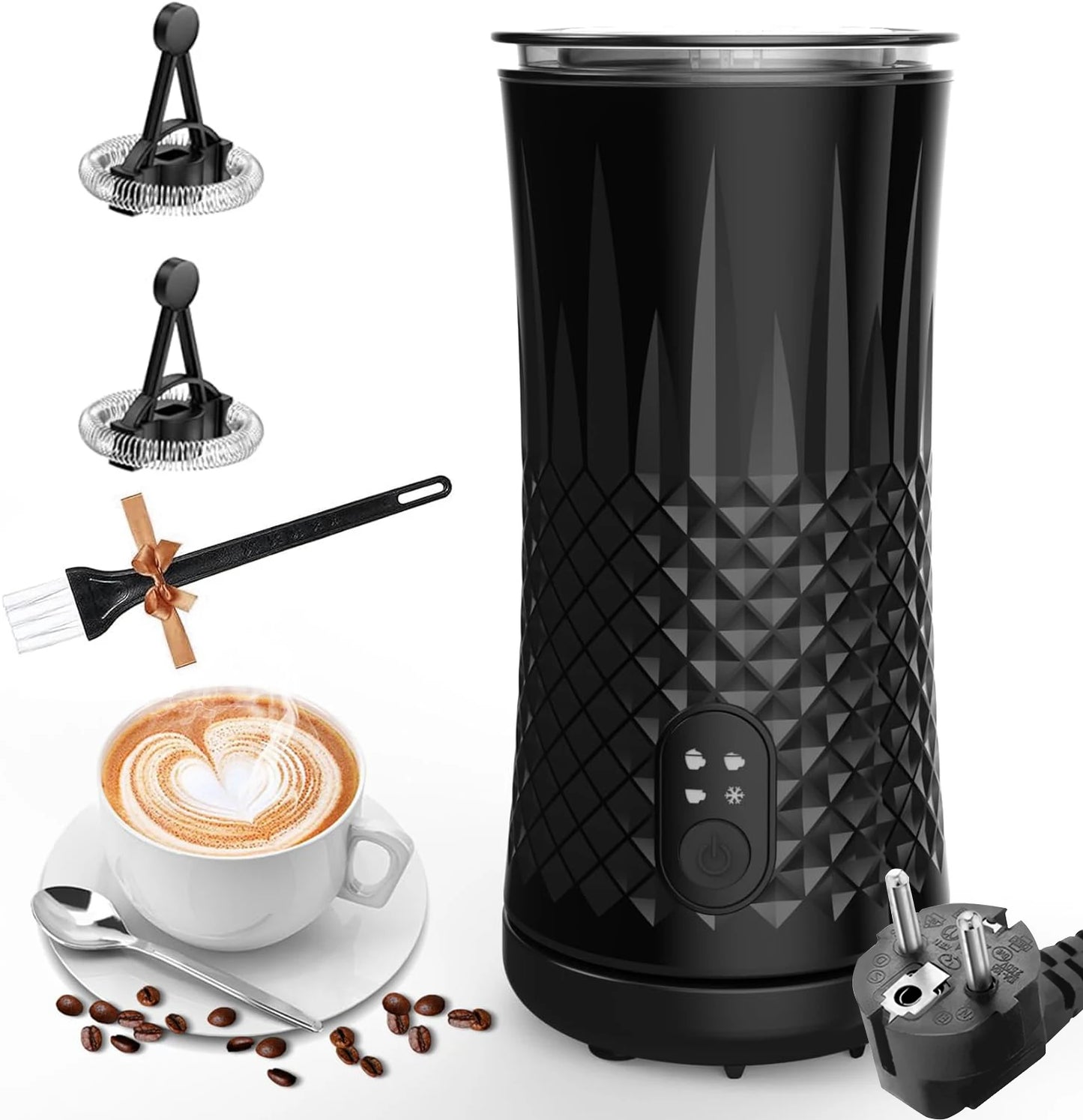 4 in 1 Electric Milk Frother And Steamer 240ml Electric Hot And Cold Milk Frother For Coffee Cappuccino Automatic Milk Frother