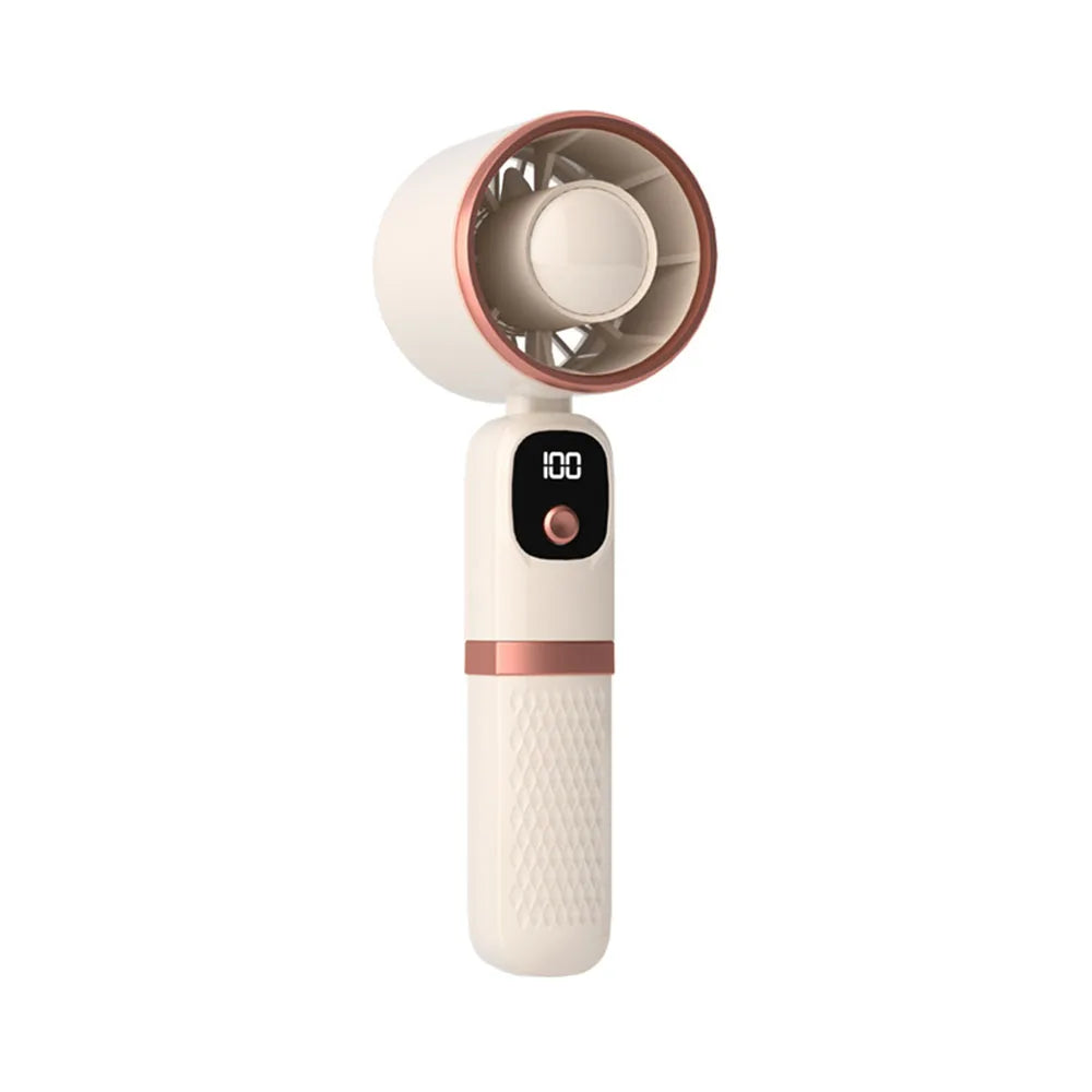 Handheld Fan 5 Speeds Mini Portable Fan with Digital Display & Power Bank Long Battery Life USB Rechargeable Personal Desk Fan