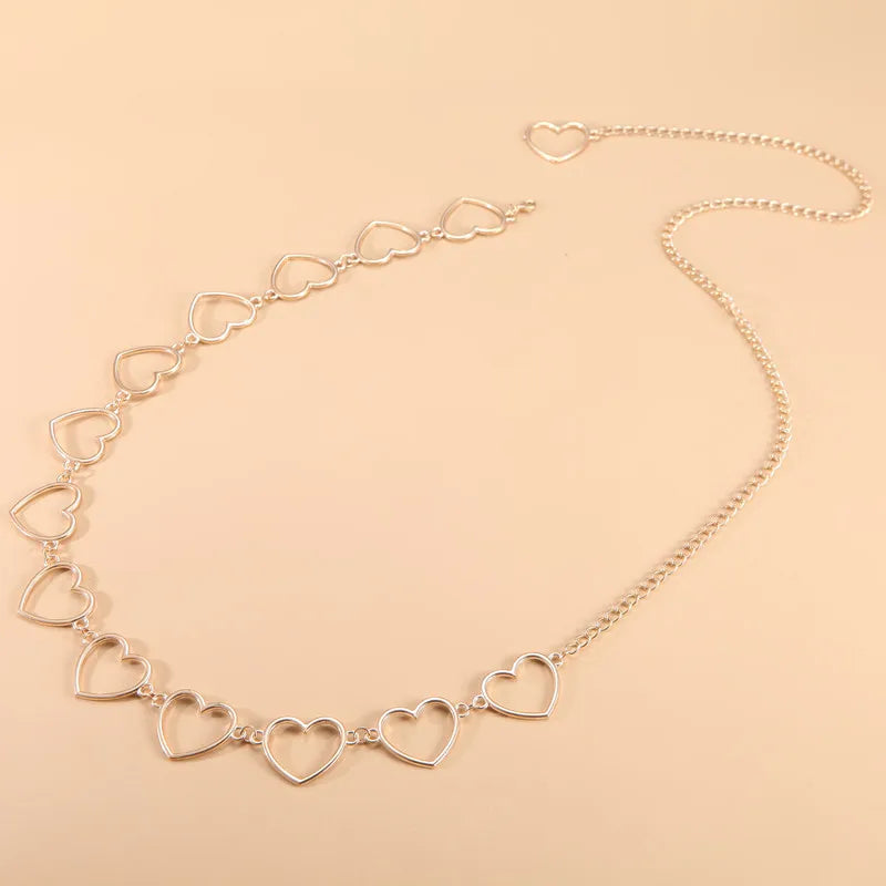 Sexy Body Waist Chain Jewelry For Women Fashion Minimalism Belly Belt Simple Heart Chain Bohemia Summer Beach Vacation Bijoux