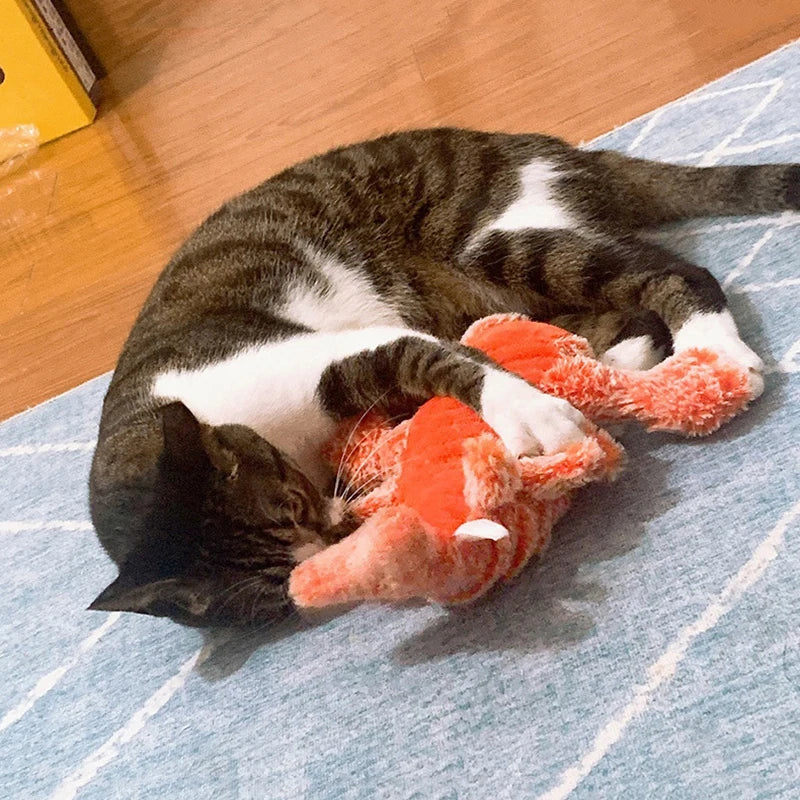 Pet Cat Toy Shrimp Moving Simulation Lobster Dancing Plush Toys For Pet Dog Cats Stuffed Animal Interactive Toy