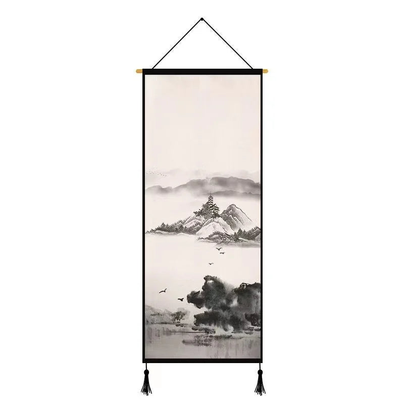 Chinese Landscape Decorative Painting Living Room Tapestry Wall Art Home Decor Canvas Poster Background Scroll Wall Paintings