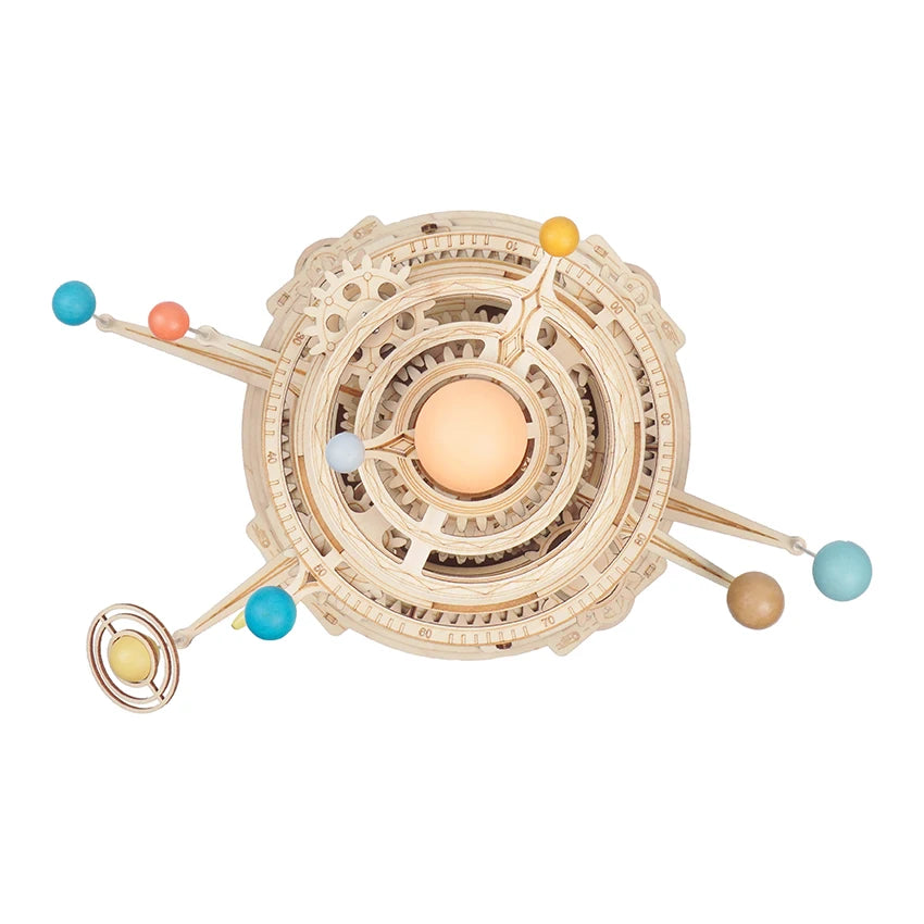 Robotime Rokr DIY Assemble Toys ST001 Mechanical Orrery Model Kit 3D Wooden Puzzles for Dropshipping