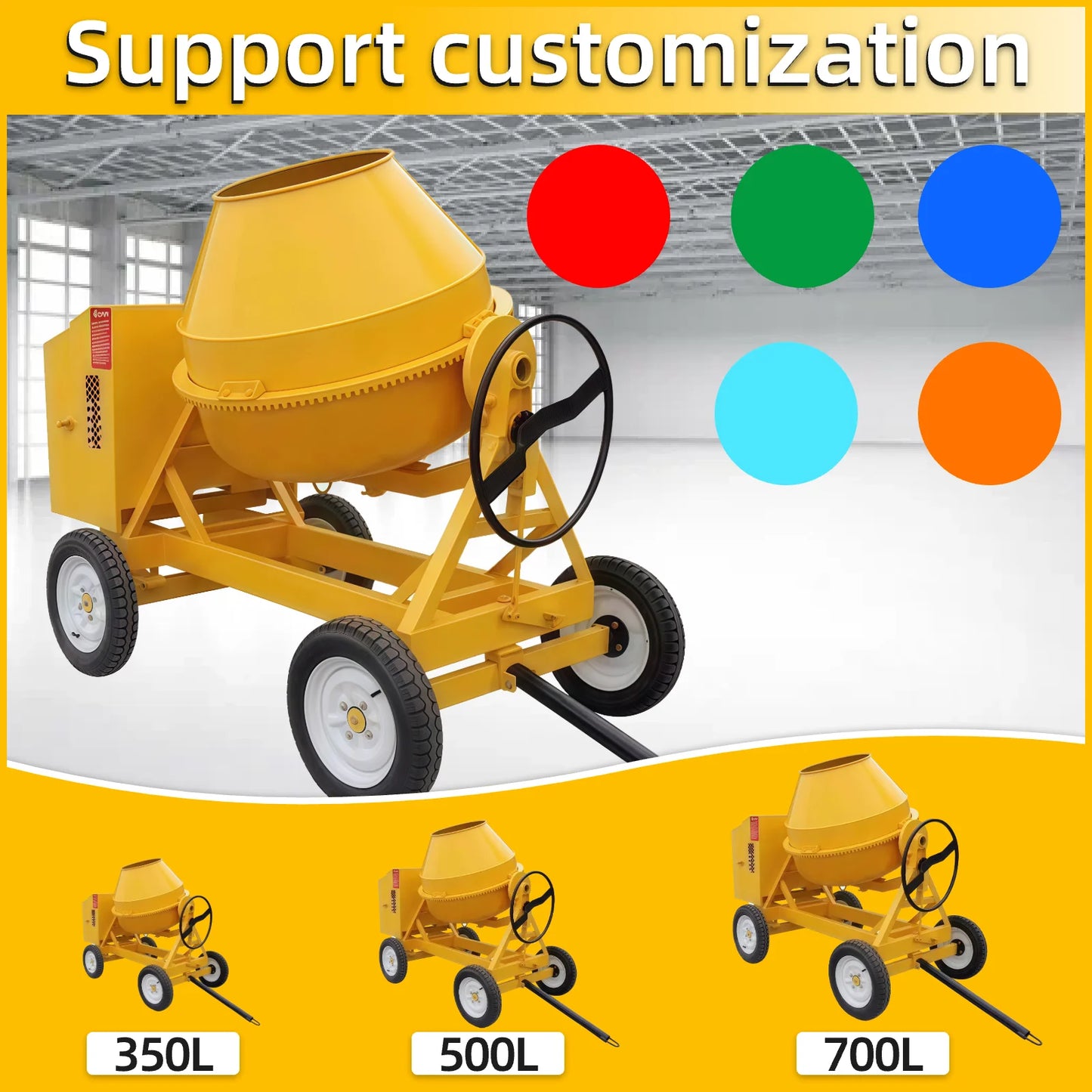 160L 200L 240L Construction Cement Mixer Electric Manual Concrete Mixer Machine With Pump
