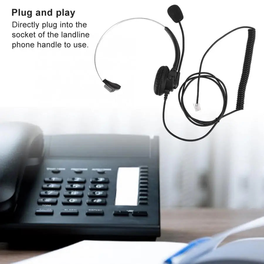 Headset Telephone Monaural Headset Landline Phone Headphone With Microphone For Home Use Auriculares Wired Headset For Handle