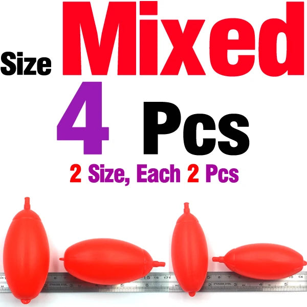 MNFT 4Pcs Red Big Belly Plastic Sea Fishing Floats With Hole Large Buoyancy Fishing Float Tackle Tool Size S L