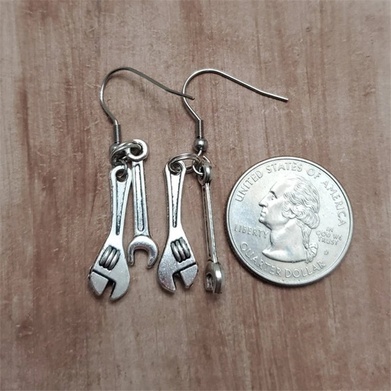 Wrench Earrings, Monkey Wrench, Socket Wrench, Mechanic Tool Earrings, Tool Earrings, Woman Earrings Dropshipping