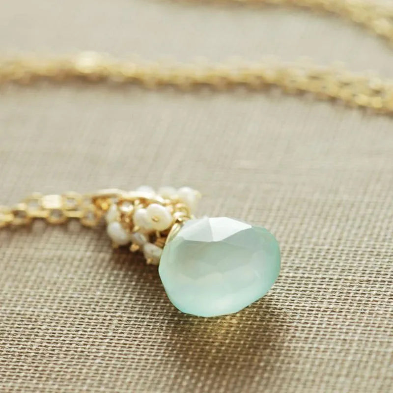 Gray Freshwater Pearl Necklace Baroque Pearl necklace Pearl Necklace Aqua Chalcedony Seed Pearl Necklace