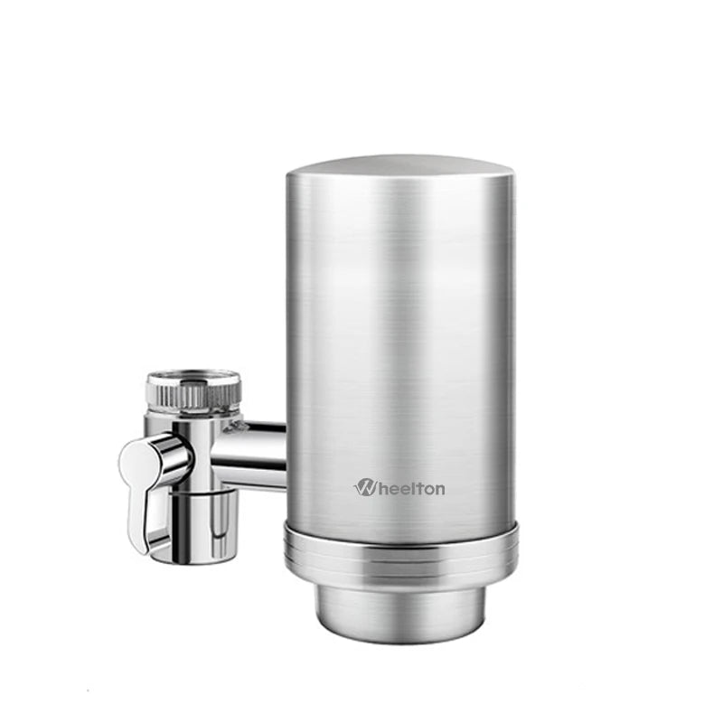 Wheelton Stainless Steel Kitchen Tap Filter Household Ceramic Water Purifier Faucet Water Filter Activated Carbon Filtration