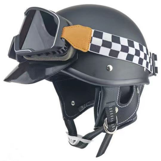 Retro Helmet Motorcycle Half Helmet 3C National Standard Summer Women's Men's Motorcycle Helmet Electric Vehicle Japanese Safety Helmet