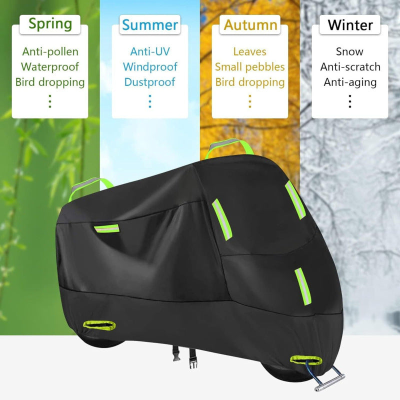 Motorcycle cover rainproof sunscreen 210D car jacket cover thickened Oxford cloth dust cover built-in anti-theft buckle car jacket cover