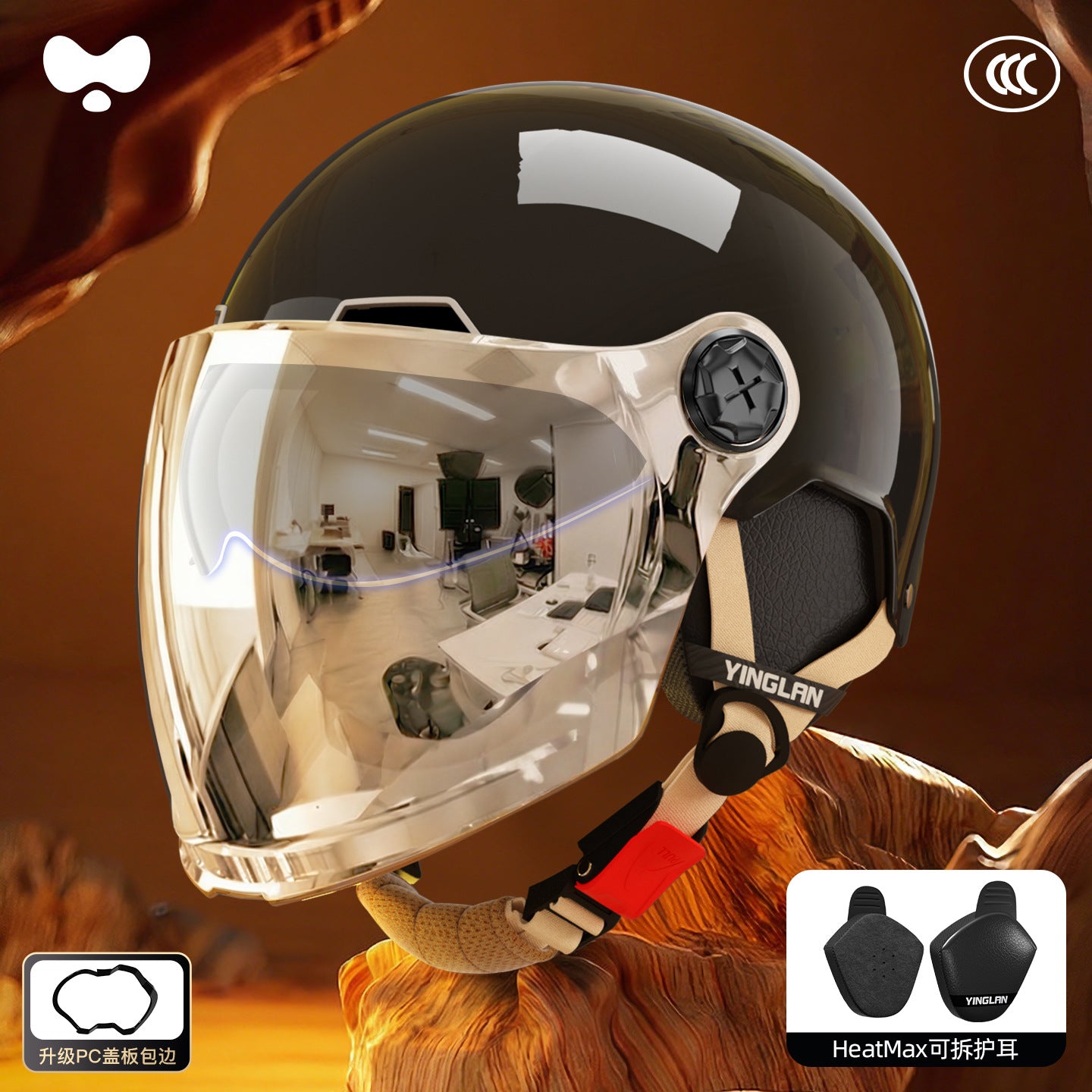 Electric Vehicle Helmet for Women, Sun Protection, 3C Certified, Suitable for All Seasons, Winter Warmth, Battery Motorcycle Safety Helmet for Men
