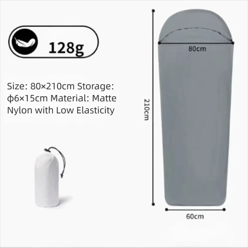 Summer Sleeping Bag Liner Antibacterial Thin Lightweight Travel Sleep Sack Dirt Proof Portable Compact Camping Hiking Outdoor