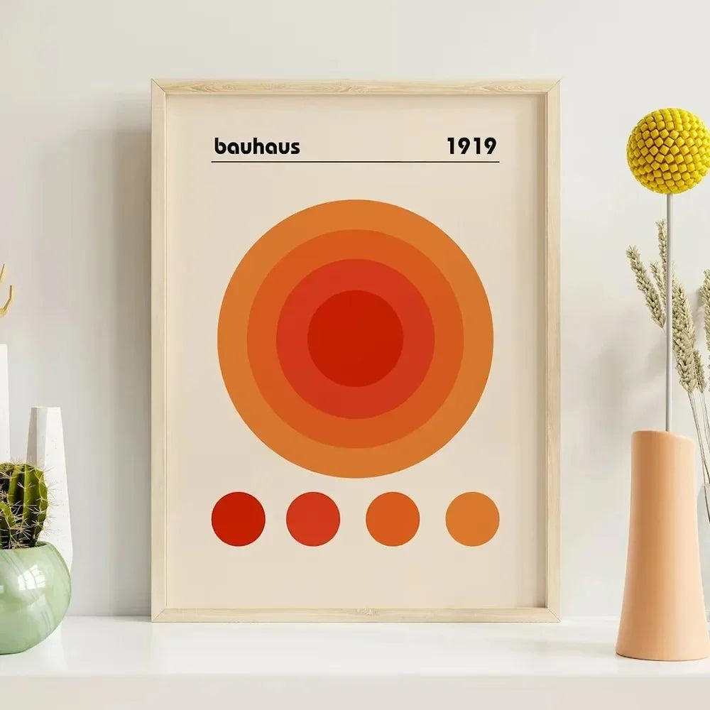 Modern Gallery Wall Art Picasso Bauhaus Orange Exhibition Canvas Painting Posters for Living Room Home Decor Stylish Prints fo