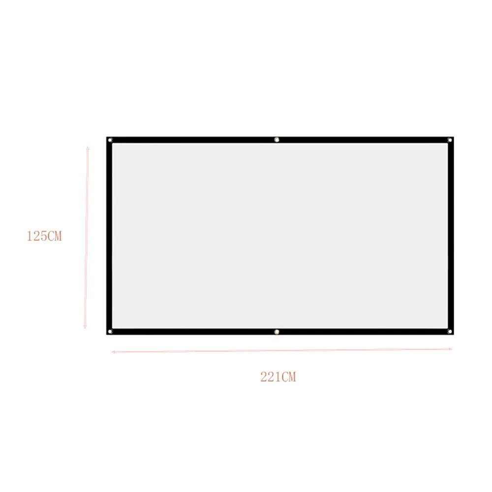 16:9 Portable Foldable Projector Screen, Wall Mount Projection Screen with Grommets, Indoor Outdoor Movie Screen