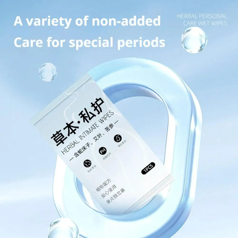 20pcs Feminine Private Parts Care Wipes Natural Herbal Intimate Antibacterial&Protection Wipes Mild Formulate for Sensitive Skin