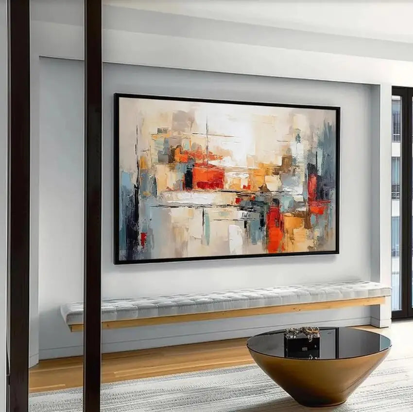 1pc Frameless Canvas Painting Abstract On Canvas Image Scenery Of The Old Neighborhood Mural Top Wall Art Picture Decor Living