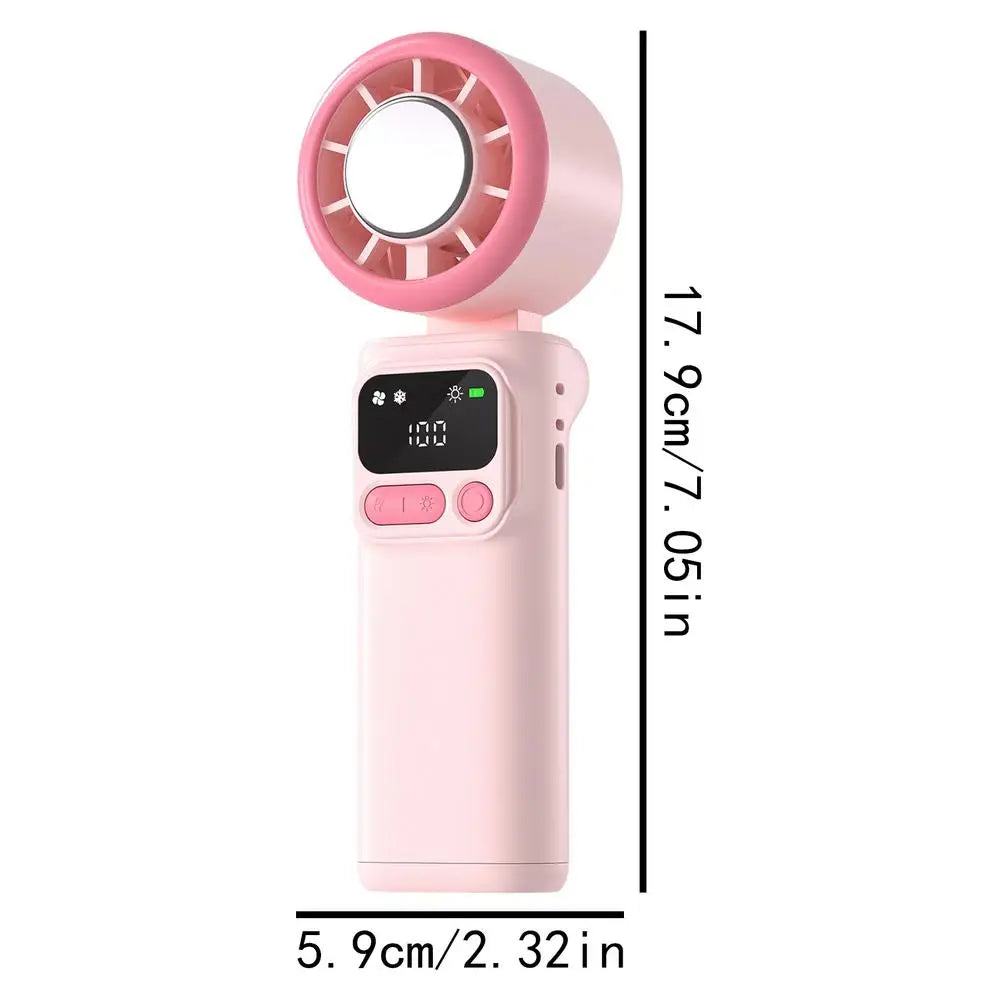 Portable Fan Handheld 5 Speeds Foldable Rechargeable Handheld Personal Fan For Outdoor Travel Beach Camping Hiking Home Office