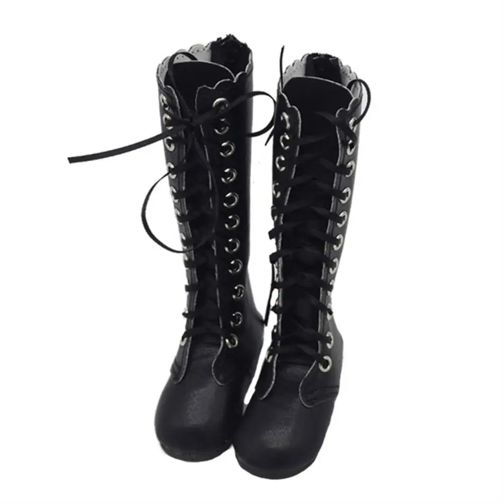 Dolls Accessories PU Leather Dolls Shoes Handmade Fashion Doll High Boots Casual Cute Doll High-heeled Shoes 60cm Dolls