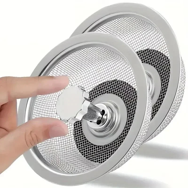 2Setc Drain Basket Kitchen Sink Strainer Set With Handle Stopper Me Handle Stopper Kitchen Sink Strainer Stainless Replacement