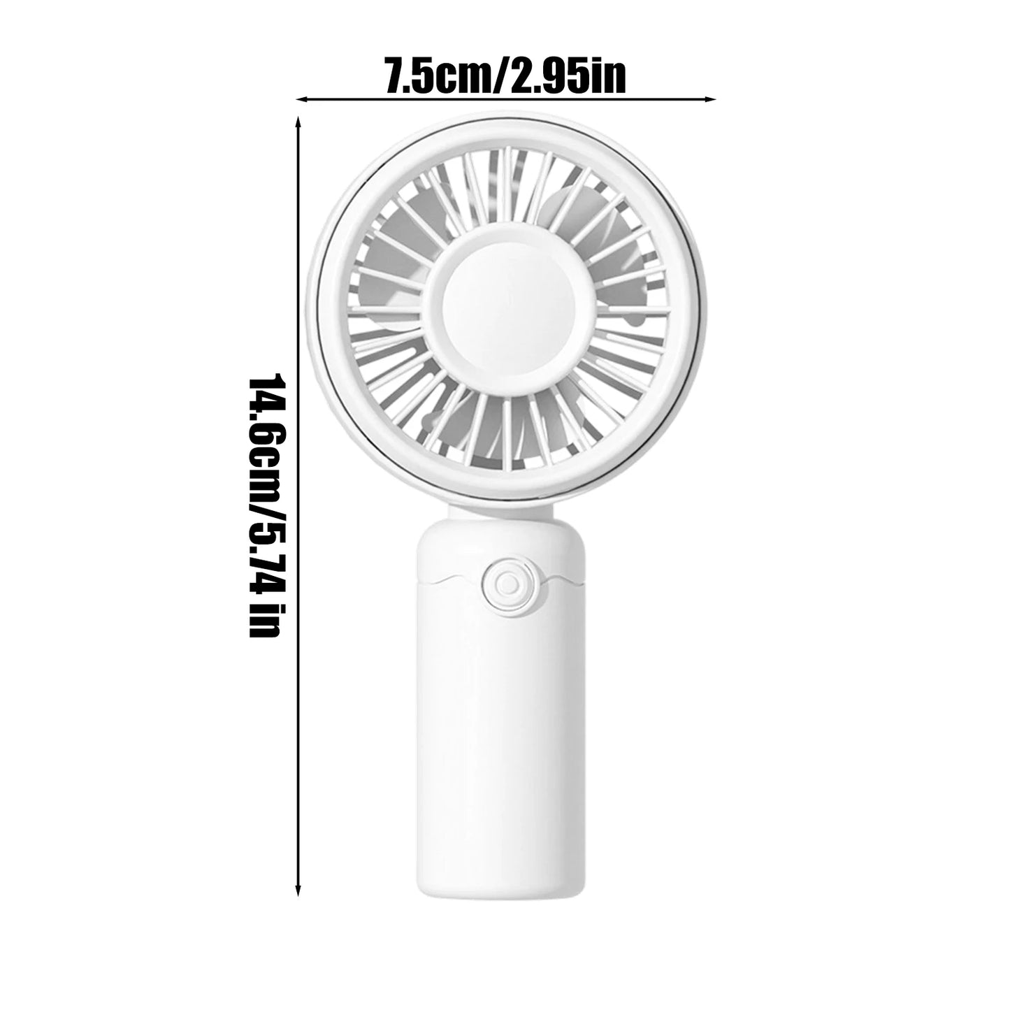 Portable Handheld Personal Fan 3 Adjustable Speed Quiet USB Rechargeable Cooling Fan Ideal For Indoor Outdoor Home Office School