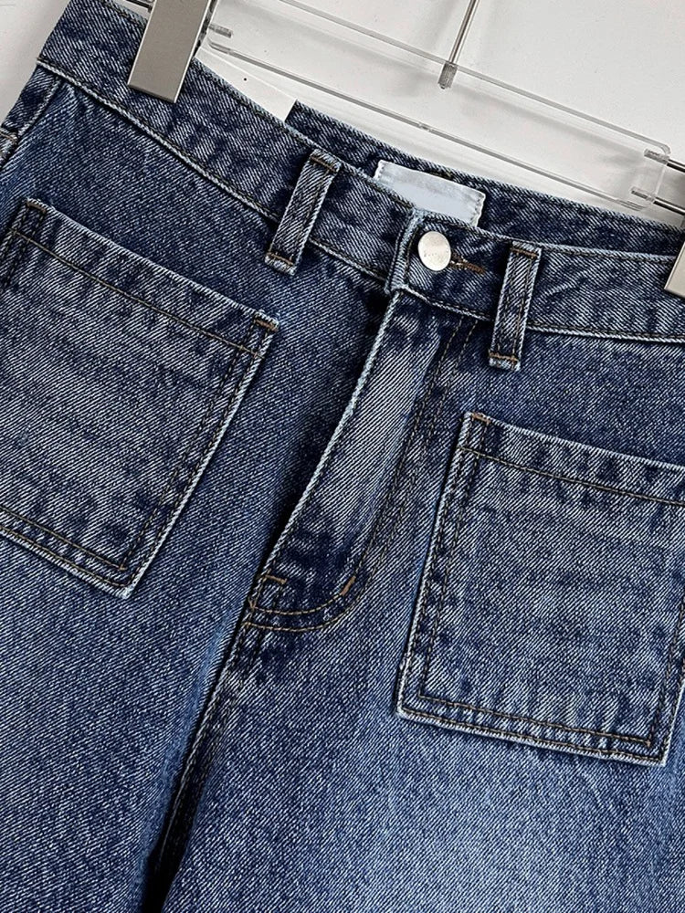 High Waist Women's Jeans Faionable Korean Design Versatile Loose Straight Leg Casual Pants Summer New Arrival Long Trousers