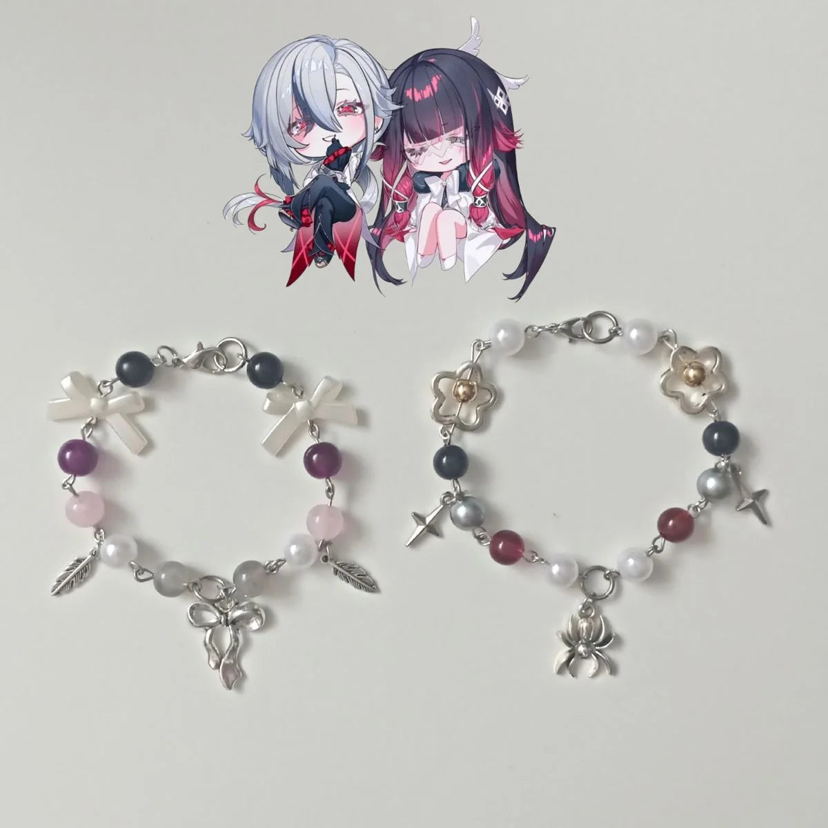 Arlecchino and Columbina bracelets made by me Handmade Y2K jewelry