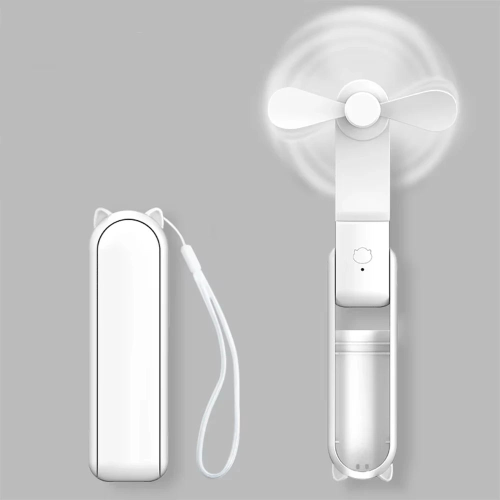 Portable Mini Handheld Fan Small Pocket Fan USB Rechargeable Battery Fan Folding Cooling Hand Fan Mini USB Fan with Power Bank