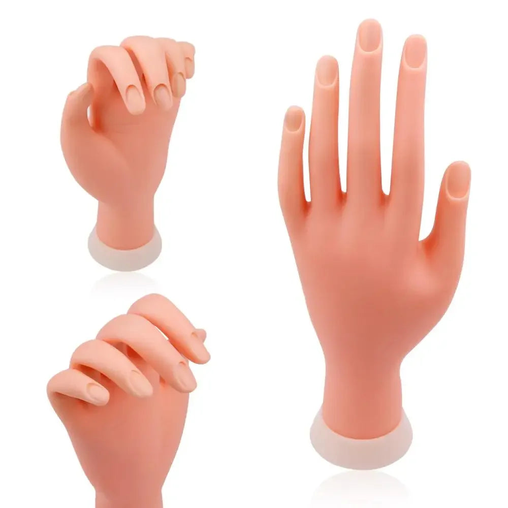 Nail Art Training Fake Hand Display False Tips UV Gel Polish Painting Tools Manicure Practice Model
