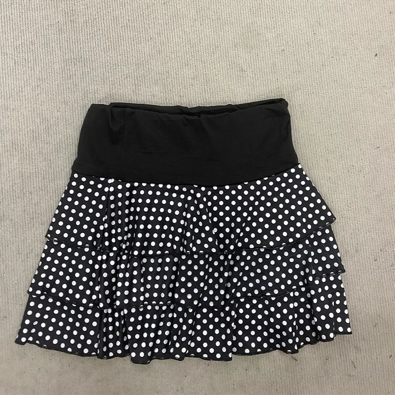 2026 Summer New Women's Layered Mini Skirt with High Waist and Elastic Waist Y2K Gothic Party Versatile Fashion Short Skirt