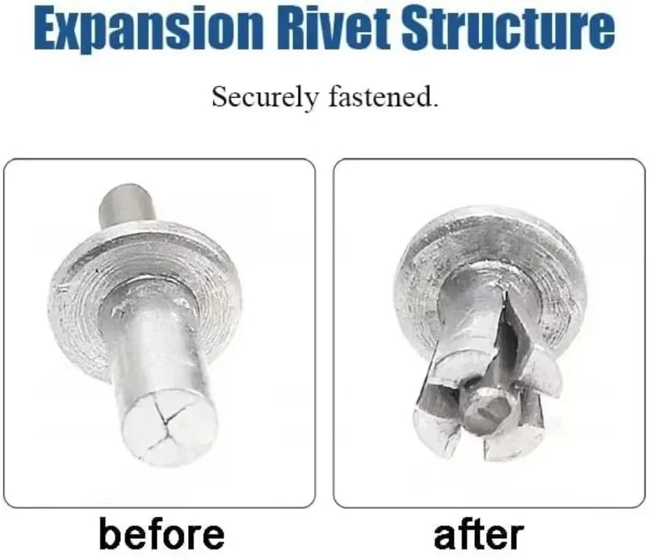 300/10PCS Hammer Drive Expansion Rivets Knock Type Aluminum Alloy Rod Screw Nails Cabinets Window Fastener Rivet Hardware Parts