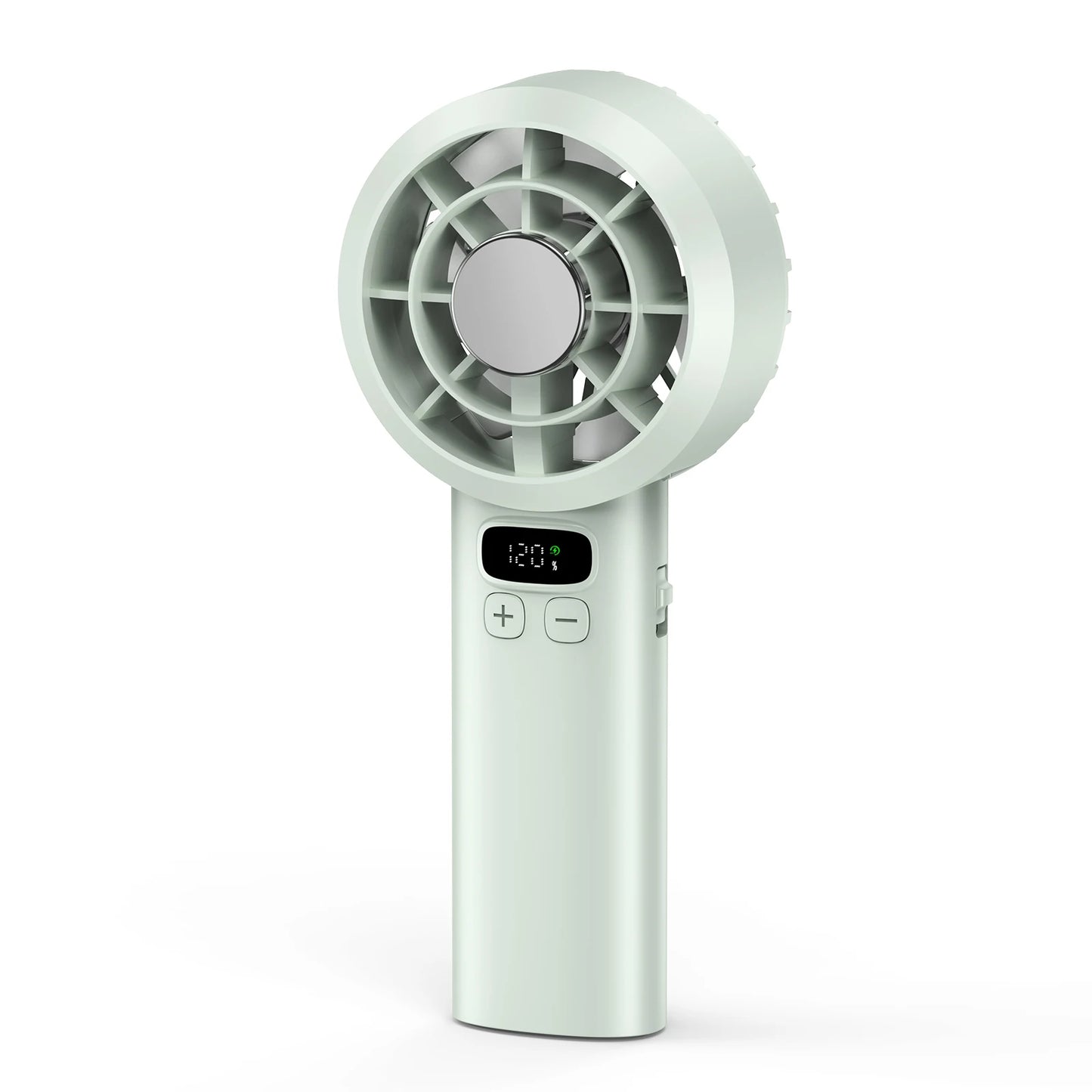 Portable Handheld Fan USB Rechargeable Mini Fan High Speed Cooling Fan with LED Digital Display for Travel Camping Outdoor