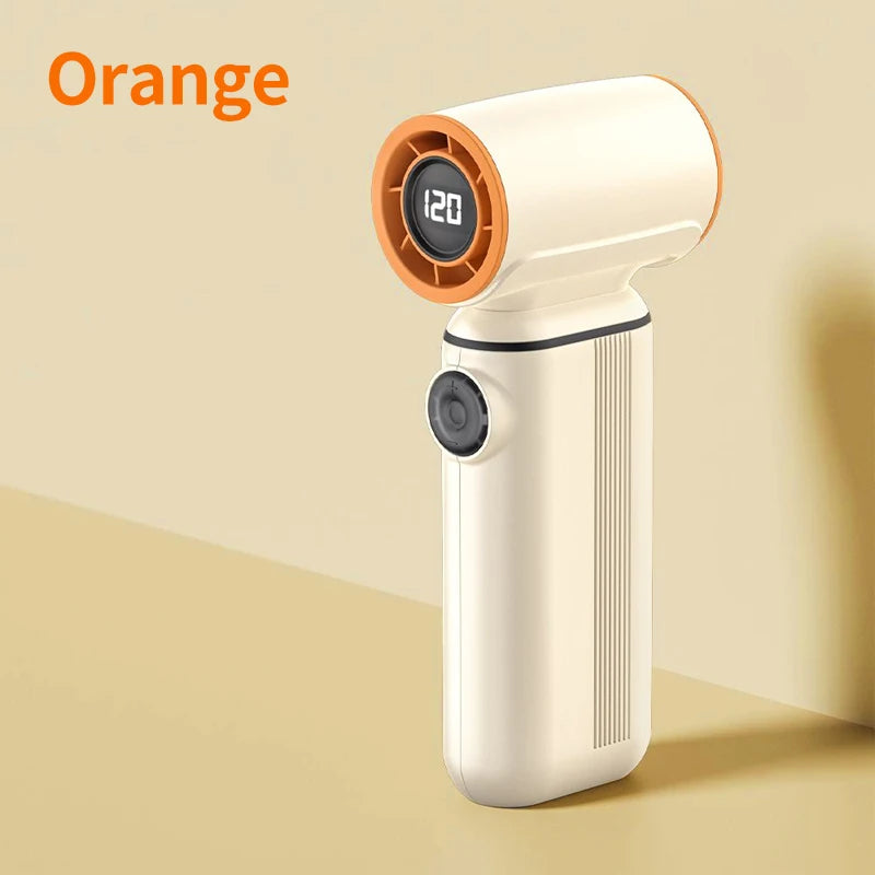 Portable Mini Handheld Fan with LED Display Semiconductor Refrigeration 120 Speeds USB Rechargeable Battery Outdoor Fan
