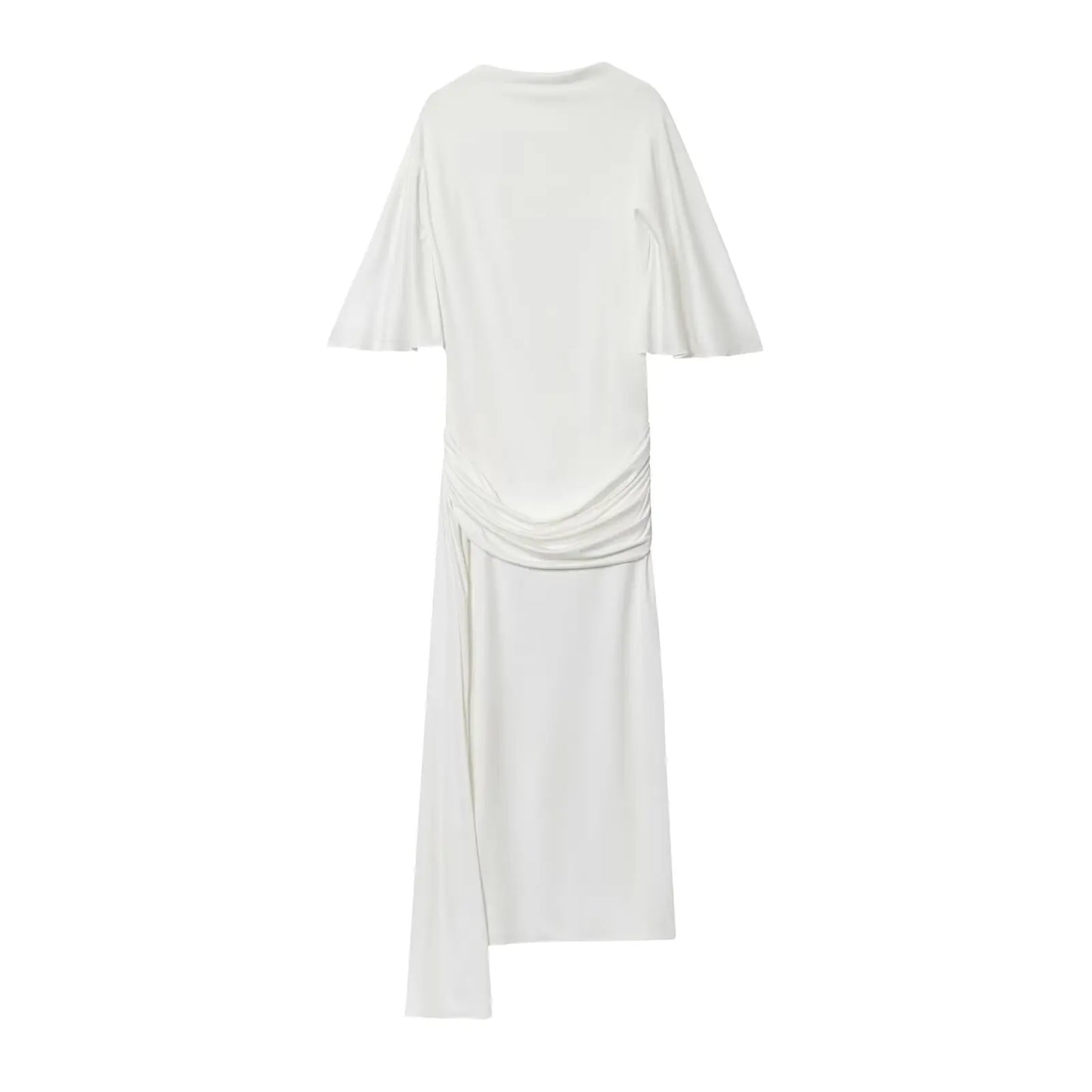 HH Women New Fashion Short Sleeve Sexy Backless Layered Decoration Yellow Slim Long Dress Woman Summer Beach Party Dress