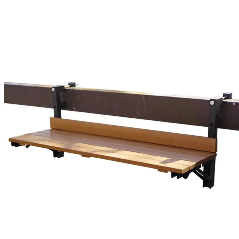 Simple Outdoor Imitation Wood Metal Bar Table Foldable Hanging Railing Study Afternoon Tea Coffee Snack Table Garden Balcony