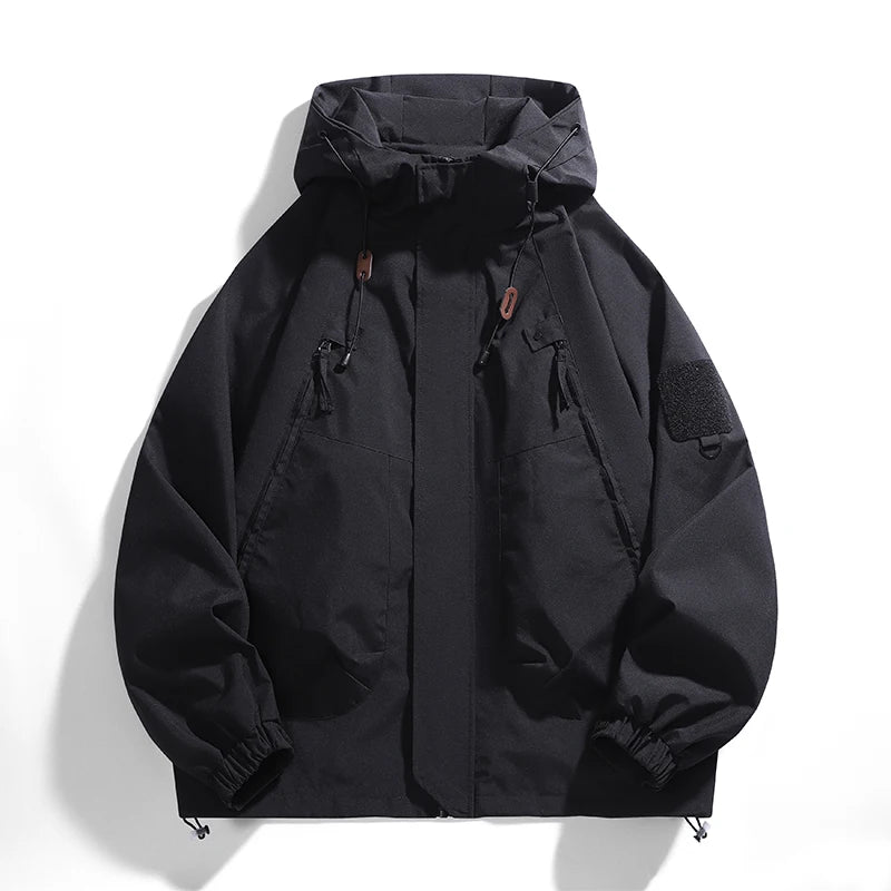 Pink Outdoor Camping Jacket Women's Autumn Loose-fit Hooded Jackets Elegant Long Sleeve Fashionable Harajuku Bf Windbreaker Coat