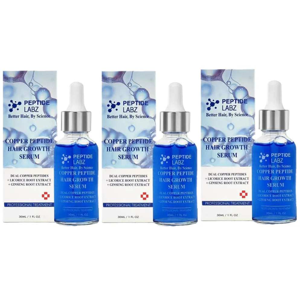 Copper Peptide GHK-cu Hair Growth Serum - Natural Gentle Formula Strengthens Hair Follicles For All Hair Types