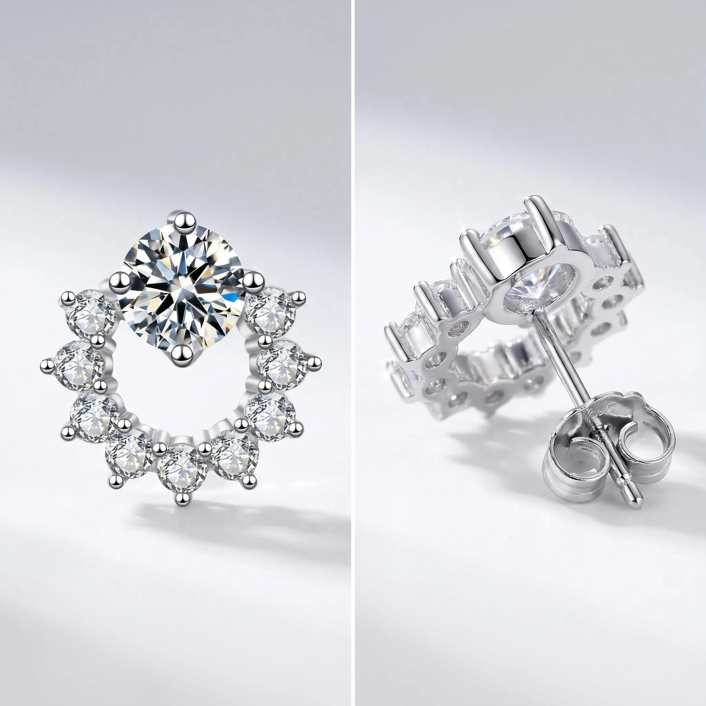 Fine Jewelry 925 Sterling Silver Earrings Inlaid With Zircon Crystal Flower Earrings Charm Jewelry For Women Gift Engagement