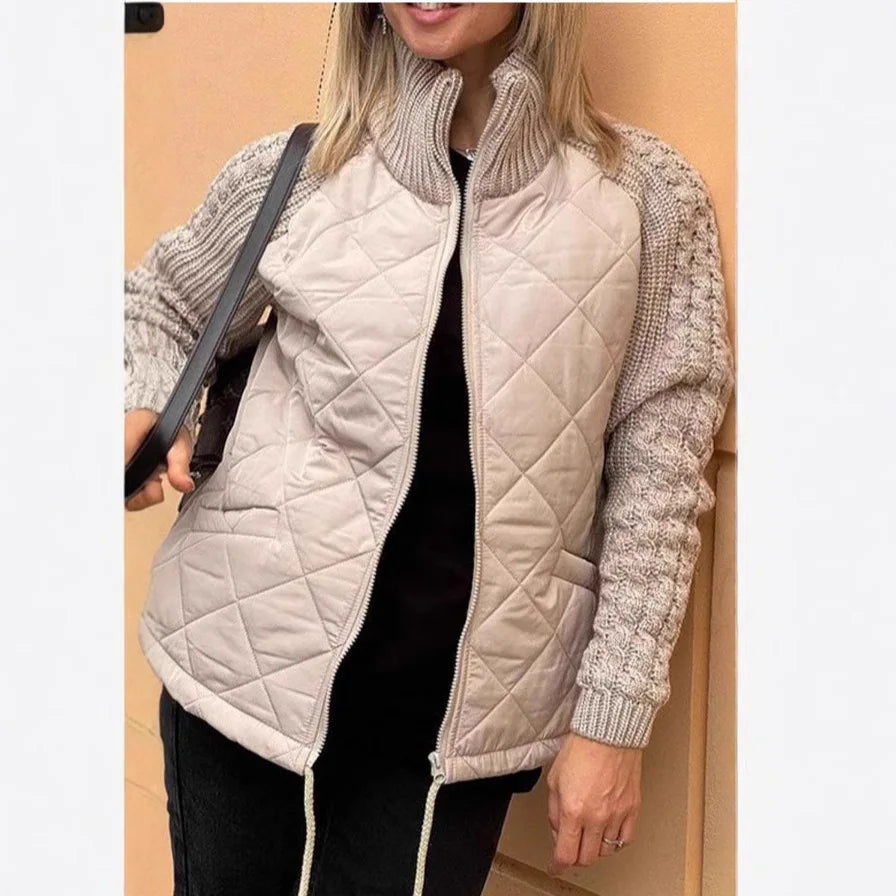 Elegant Casual Coat Women New Fashion Cardigan Zipper Long-sleeved Stand-up Collar Women's Jacket Cotton Jacket Womens Clothing