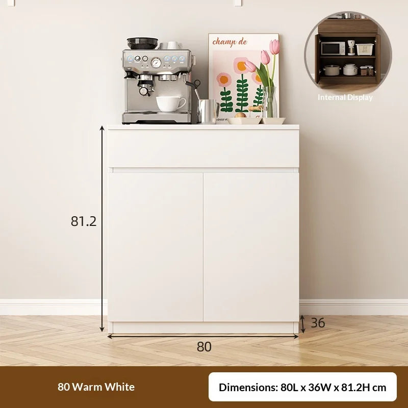 Modern Solid Wood Living Room Sideboard Cabinet Storage Dresser Drawer Display Kitchen Organizer Adjustable Shelves Furniture