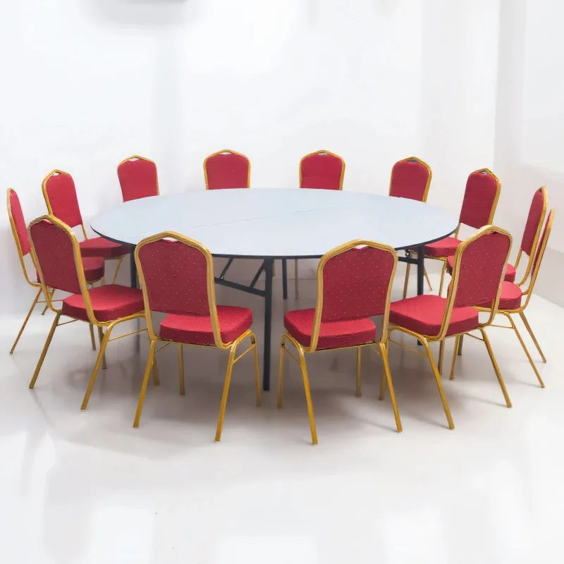 Round Folding Tables for Hotel Banquet Halls, Events, Parties and Weddings; Round Banquet Tables; White Simple Dining Tables