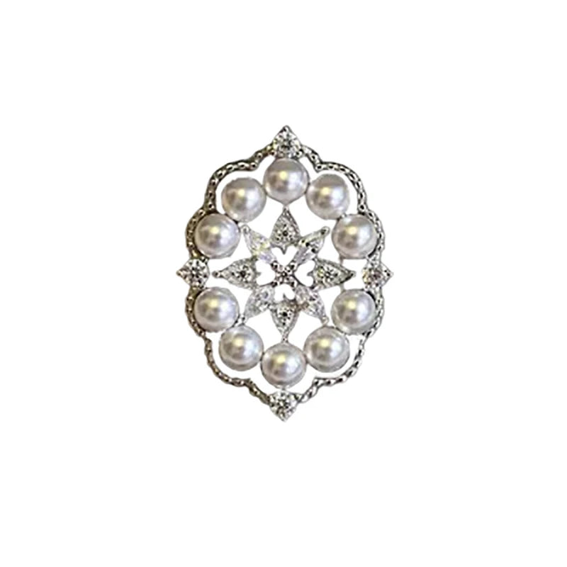 Vintage Fine Jewelry Daily Silver Jewelry Pearl rings for women luxury and exquisite temperament elegant gift adjusted