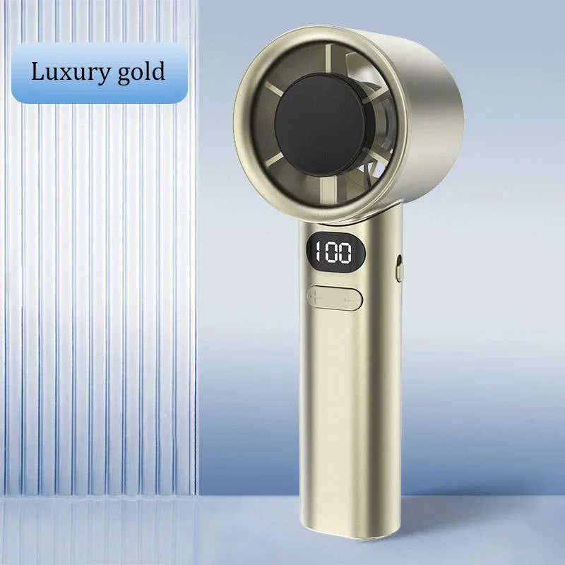 Lenovo With LED Digital Display Portable Handheld Fan 3000mah Electric Hand Fan Ice Compress High-Speed Cooling New