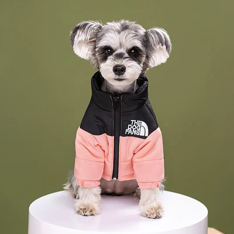 Fashion Pet Coat Clothes, Trendy Embroidered Dog Autumn and Winter Cotton Clothing, Pet Clothing, Thickened Warm Down Clothing
