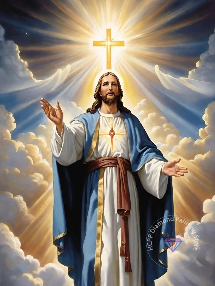 Jesus Christ Cross Diamond Painting Kit 5D DIY Diamond Embroidery Cross Stitch Handmade Art Gift Crafts Home Decor Gift