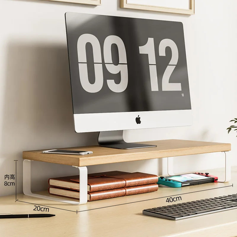 Hot 30/40cm Base Bracket Monitor Raising Stand Desktop Computer Heightening Shelf Home Office Storage Holders Rack Organizer