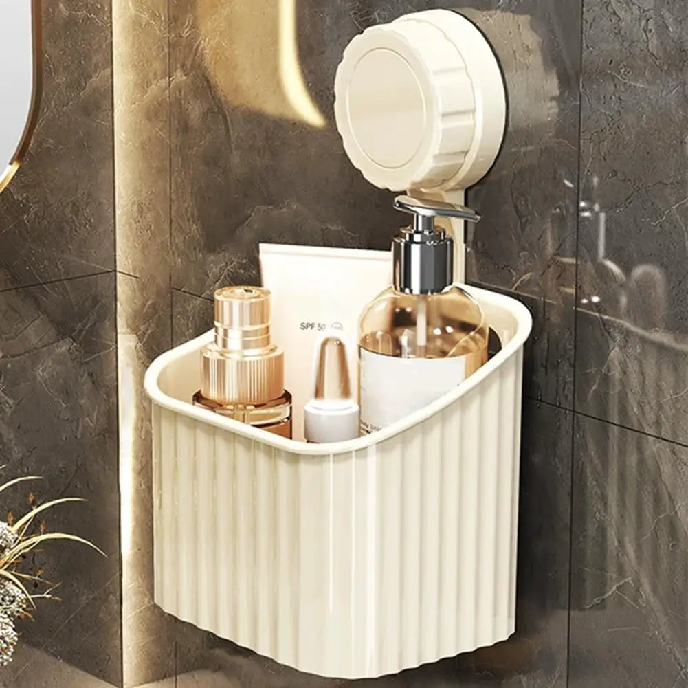 Bathroom Suction Cup Storage Rack Wall Mounted No Punching Storage Box Cosmetics Kitchen Organizers Multifunctional Storage