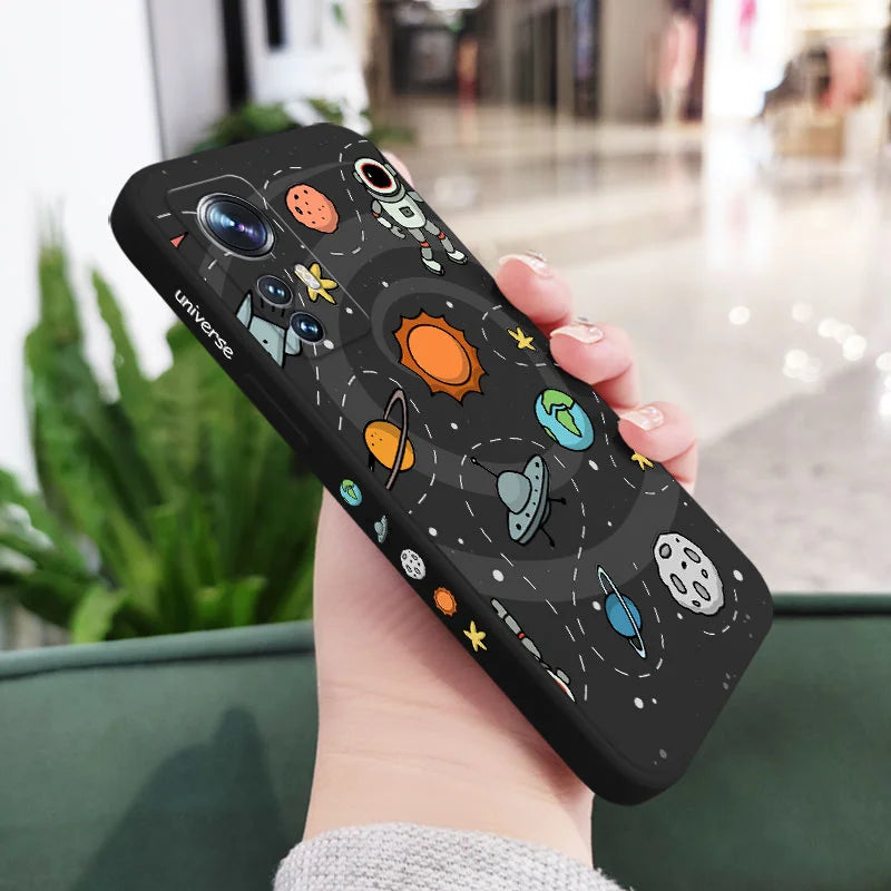 Great Astronaut Phone Case For Xiaomi Mi 15 15T 14 14T 13 13T 12 12X 12T 12S 11 11T 10 10T 9 9T Pro Lite Liquid Silicone Cover