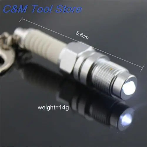 1Pcs New Arrival Casual LED Auto Key Chain Spark Plug Auto Key Chain Keychain Car Parts Keyring Approx.60mm/2.37"