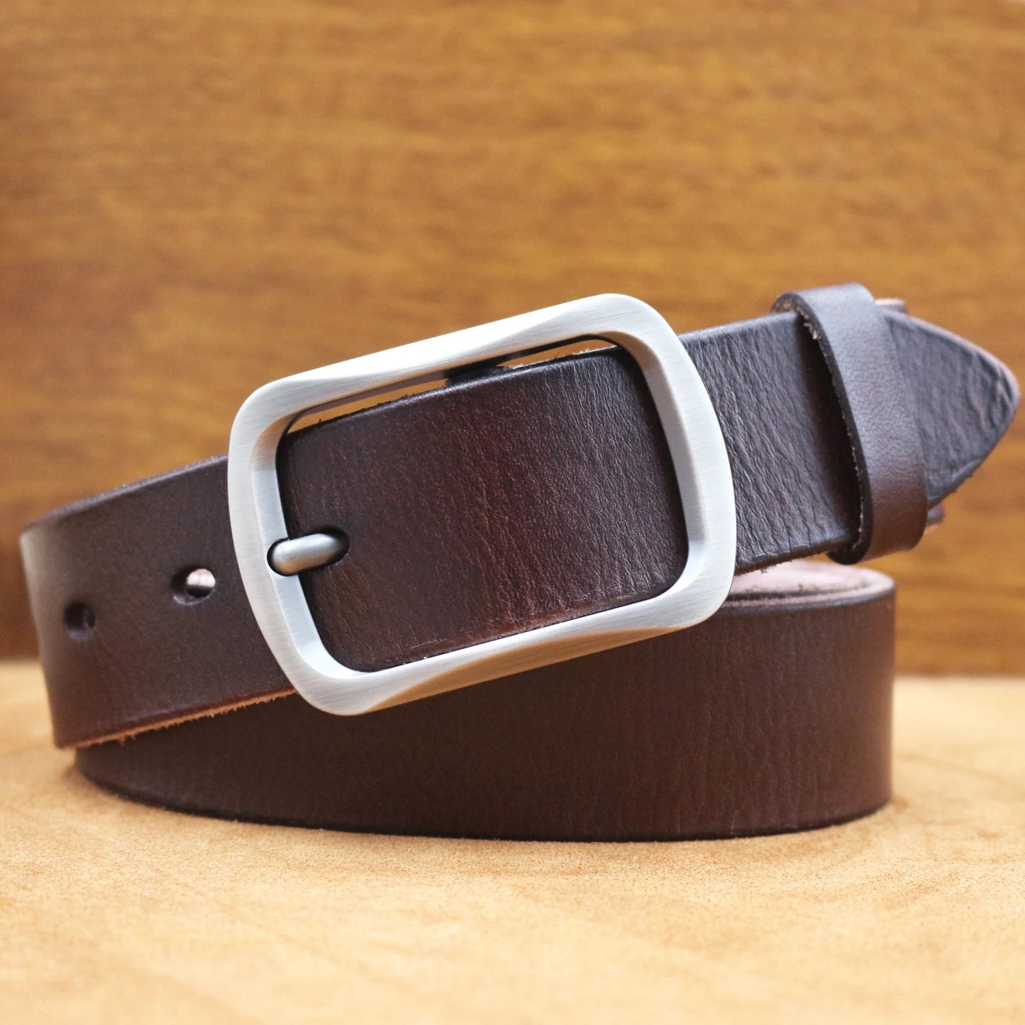 Thick Cowhide Copper Pin Buckle Real Genuine Leather Belt For Jeans Fashion Casual Belt Men Waistband Retro Luxury Male Strap